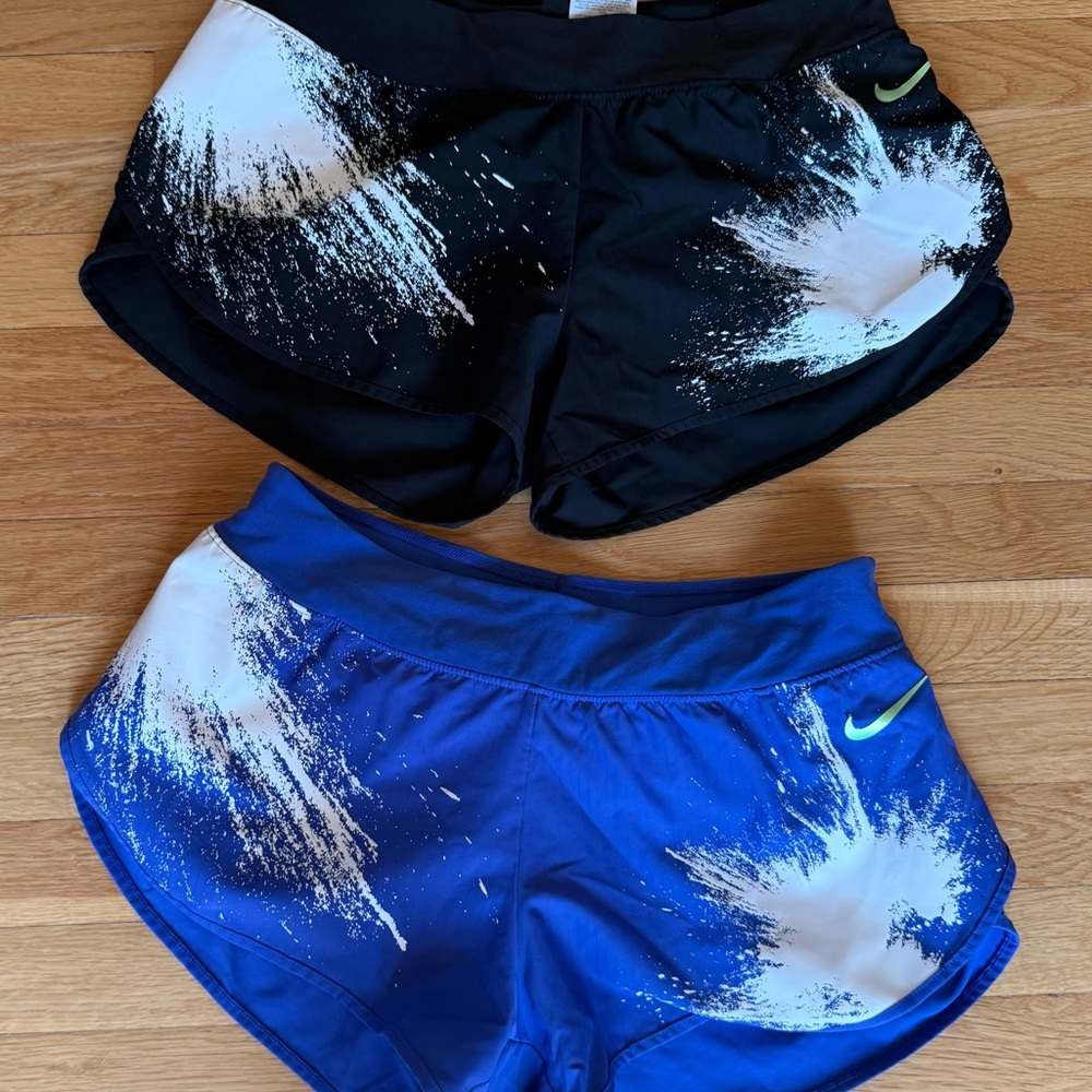 Nike Women's Athletic Shorts - Black and Blue